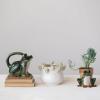 imageCreative CoOp Stoneware Planter with Frog Figurine Rim Multicolor