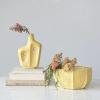 imageCreative CoOp Stoneware Planter with Organically Shaped Detail Yellow