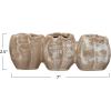 imageCreative CoOp Stoneware Pod Shaped Vase with 3 Sections and Organically Shaped Edge Distressed White
