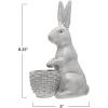 imageCreative CoOp Stoneware Rabbit with Basket Planter White