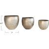 imageCreative CoOp Various Round Metal Distressed Pewter Finish Holds 6 Inches 5 Inches and 4 Inches Pots Set of 3 Planter