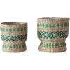 imageCreative CoOp Verdant Seagrass Basket Duo with Plastic Lining Green and Natural Set of 2