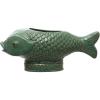 image17 Inches Debossed Stoneware Fish Planter Reactive Glaze Holds 7 Inches Pot Turquoise