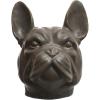 image725 Inches Stoneware French Bulldog Head Vase with Reactive Glaze Gray