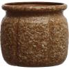 image775 Round Textured Stoneware Planter and Reactive Glaze Holds 7 Inches Pot Brown