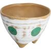 imageCreative CoOp Boho Stoneware Footed Painted Geometric Design Multicolor Planter White