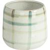 imageCreative CoOp Round Grid Pattern Stoneware Planter Multicolor