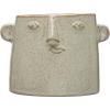 imageCreative CoOp Stoneware Planter with Abstract Face White