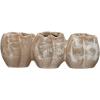 imageCreative CoOp Stoneware Pod Shaped Vase with 3 Sections and Organically Shaped Edge Distressed White