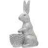 imageCreative CoOp Stoneware Rabbit with Basket Planter White