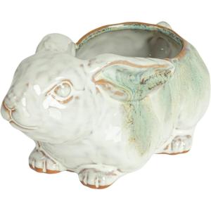 imageCreative CoOp Cottagecore Rabbit Stoneware Planter Multicolor