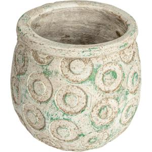 imageCreative CoOp Debossed Circles TerraCotta Planter Green