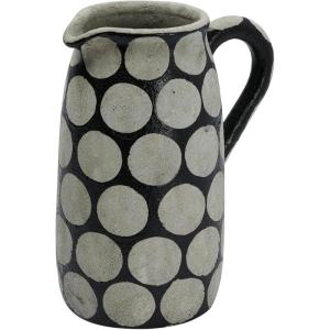imageCreative CoOp Decorative Terracotta Wax Relief Dots Black and Natural Pitcher