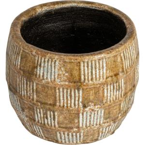 imageCreative CoOp Embossed Crackle TerraCotta Planter Brown