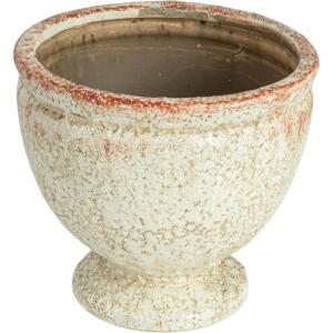 imageCreative CoOp Round Distressed TerraCotta Footed Planter Coral