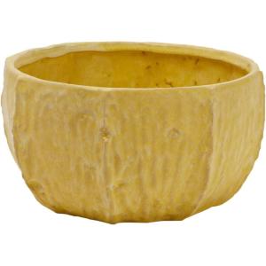 imageCreative CoOp Stoneware Planter with Organically Shaped Detail Yellow