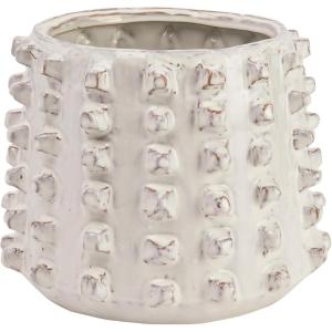 imageCreative CoOp Stoneware Sculptural Raised Dots Ivory Planter