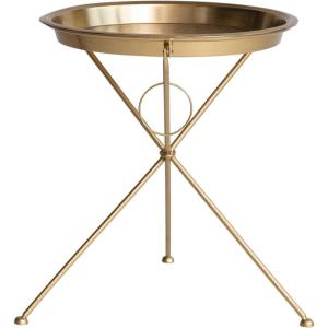 imageCreative CoOp Art Deco Metal Folding Tray Table Brass Finish