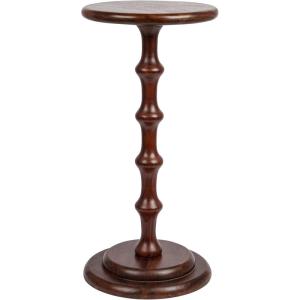 imageCreative CoOp Ergo Pedestal Cocktail Side Table Dove GreyDark Chestnut