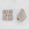 imageCreative CoOp 10 Inches Square Stonewashed Linen Cocktail Party and Kitchen Use Natural Color Set of 4 Napkin