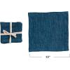 imageCreative CoOp 10 Inches Square Stonewashed Linen Cocktail Party and Kitchen Use Navy Color Set of 4 Napkin Blue