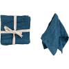 imageCreative CoOp 10 Inches Square Stonewashed Linen Cocktail Party and Kitchen Use Navy Color Set of 4 Napkin Blue