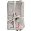imageCreative CoOp 18 Inches Square Cotton and Linen Flower Embroidery and French Knot Design for Party and Kitchen Grey Set of 4 Napkin Natural