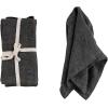 imageCreative CoOp 18 Inches Square Stonewashed Linen Dinner Kitchen Use Charcoal Color Set of 4 Napkin Gray