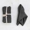 imageCreative CoOp 18 Inches Square Stonewashed Linen Dinner Kitchen Use Charcoal Color Set of 4 Napkin Gray