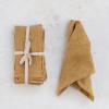imageCreative CoOp 18 Inches Square Stonewashed Linen Dinner Kitchen Use Mustard Color Set of 4 Napkin Yellow