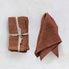 imageCreative CoOp 18 Inches Square Stonewashed Linen Dinner Kitchen Use Rust Color Set of 4 Napkin Orange