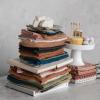 imageCreative CoOp 8 Inches Square Solid Color Cotton Crocheted Leather Loop Handle for Cooking Multicolor Set of 4 Pot Holders