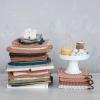 imageCreative CoOp 8 Inches Square Solid Color Cotton Crocheted Leather Loop Handle for Cooking Multicolor Set of 4 Pot Holders