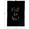 imageCreative CoOp Cotton Cest La Vie Written in Gold Foil on Front Tea Towel 27quot x 20quot Black