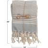 imageCreative CoOp Cotton Stripes and Fringe Set of 3 Styles Tea Towel Multi
