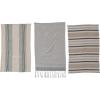 imageCreative CoOp Cotton Stripes and Fringe Set of 3 Styles Tea Towel Multi