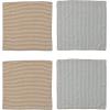 imageCreative CoOp Square Cotton Scalloped Edge and Stripes Set of 4 2 Colors Napkin Multi
