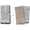 imageCreative CoOp Square Cotton Scalloped Edge and Stripes Set of 4 2 Colors Napkin Multi