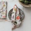 imageCreative CoOp Vegetable Print Cotton Slub Napkins with Fringe Multicolor Set of 4Vegetables