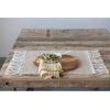 imageCreative CoOp Woven Jute and Cotton Fringe Placemat 19quot L x 13quot W x 0quot H NaturalGray