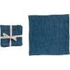 imageCreative CoOp 10 Inches Square Stonewashed Linen Cocktail Party and Kitchen Use Navy Color Set of 4 Napkin Blue