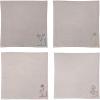 imageCreative CoOp 18 Inches Square Cotton and Linen Flower Embroidery and French Knot Design for Party and Kitchen Grey Set of 4 Napkin Natural