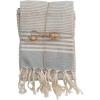 imageCreative CoOp Cotton Stripes and Fringe Set of 3 Styles Tea Towel Multi