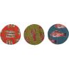 imageCreative CoOp Round Cotton Bowl Lining and Sea Life Designs Set of 3 Styles Multicolor Food Cover Multi