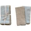 imageCreative CoOp Square Cotton Scalloped Edge and Stripes Set of 4 2 Colors Napkin Multi