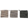 imageCreative CoOp Square Crochet Cotton Leather Loop Set of 3 Colors Pot Holder Multicolored