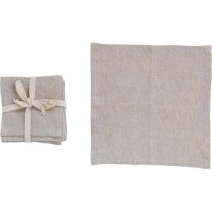 imageCreative CoOp 10 Inches Square Stonewashed Linen Cocktail Party and Kitchen Use Natural Color Set of 4 Napkin