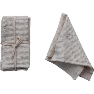 imageCreative CoOp 18 Inches Square Woven Linen and Cotton Waffle Dinner Kitchen Use Cream Color Set of 4 Napkin