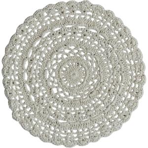 imageCreative CoOp Cotton Blend Crocheted Round Placemat Natural