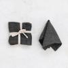 imageCreative CoOp 10 Inches Square Stonewashed Linen Cocktail Party and Kitchen Use Charcoal Color Set of 4 Napkin Gray